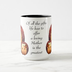 Loving Mother Quote Gardening Hedgehog Mom & baby Mug