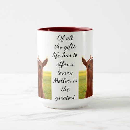 Loving Mother Quote Mother Horse  Foal Mug