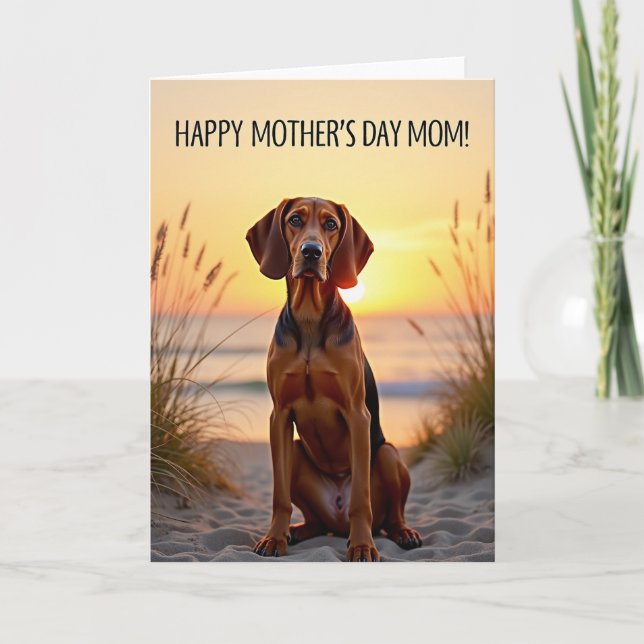 Loving Mothers Day Dog Beach Card (Front)