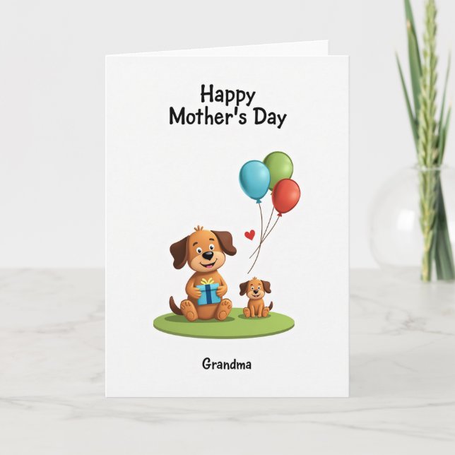 Loving Mothers Day Dog Card (Front)