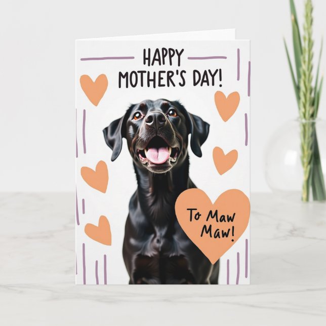 Loving Mothers Day Dog Portrait Card (Front)