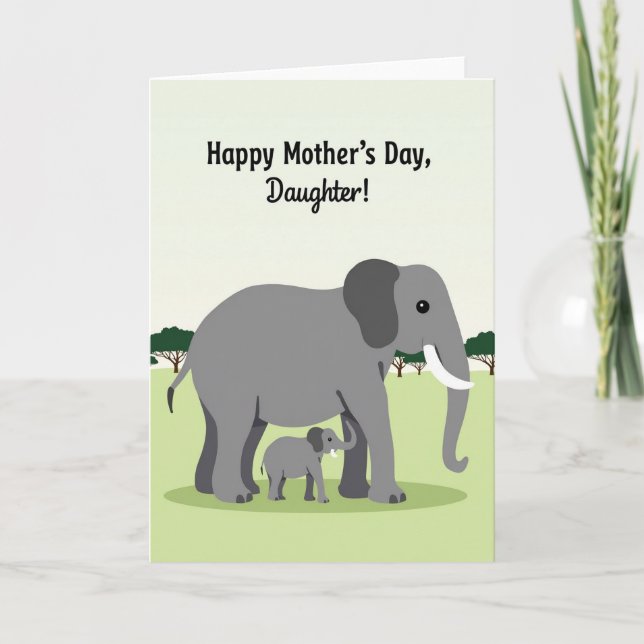 Loving Mothers Day Elephant Card (Front)