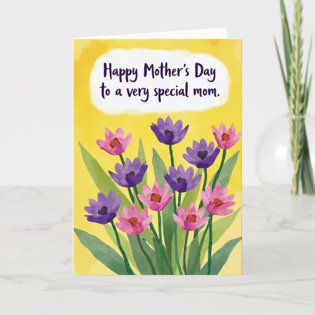 Loving Mothers Day Flower Card (Front)
