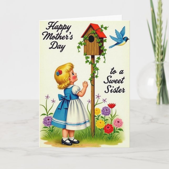 Loving Mothers Day Girl Art Card (Front)