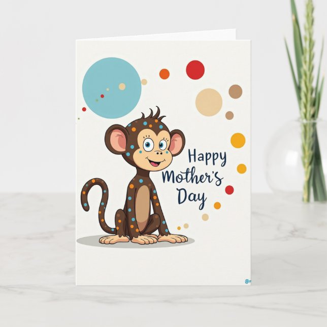 Loving Mothers Day Monkey Art Card (Front)