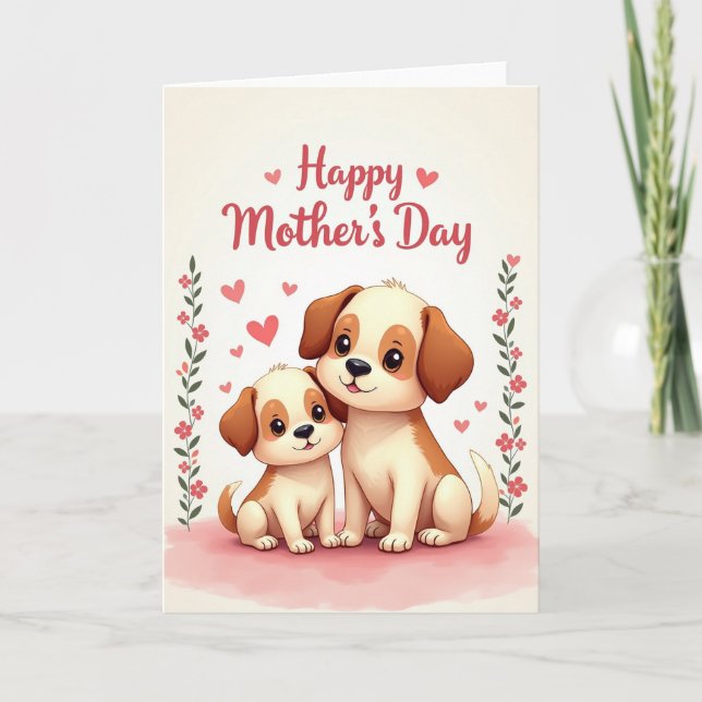 Loving Mothers Day Puppy Card (Front)