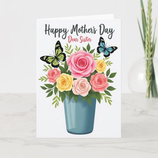 Loving Mothers Day Roses Bloom Card (Front)