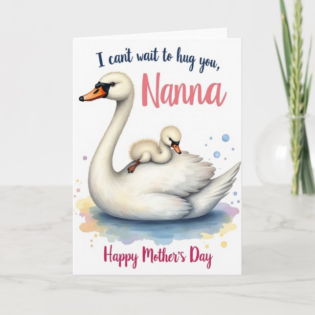 Loving Mothers Day Swan Image Card (Front)