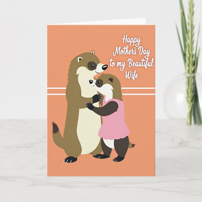 Loving Mothers Day Weasels Card (Front)