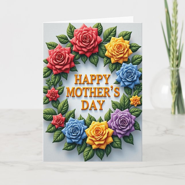Loving Mothers Day Wreath Card (Front)