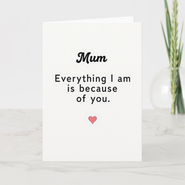 Loving Mum Gratitude Card (Front)