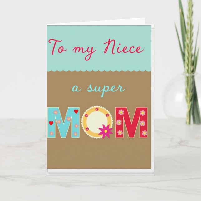 Loving Niece Super Mom Card (Front)