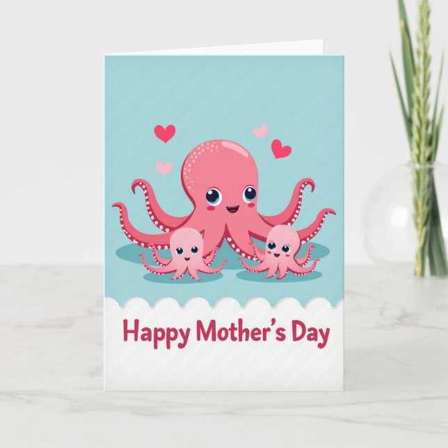 Loving Octopus Mothers Day Card (Front)