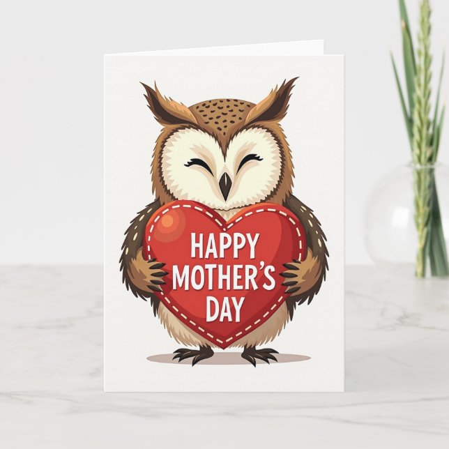 Loving Owl Mothers Day Card (Front)