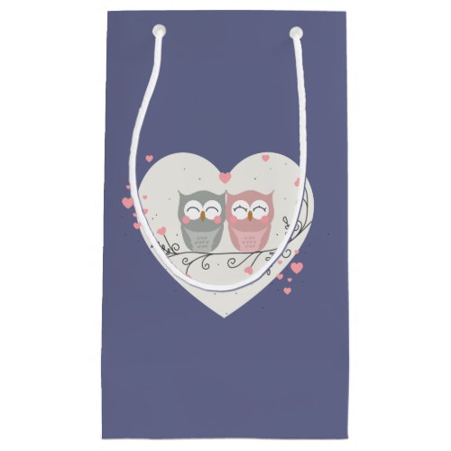 Loving Owls Valentines Small Gift Bag