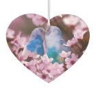 Loving Parakeets and Pink Flowers