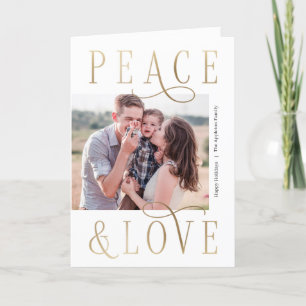 Loving Peace Editable Color Folded Holiday Card