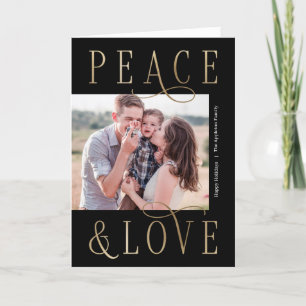 Loving Peace Editable Color Folded Holiday Card