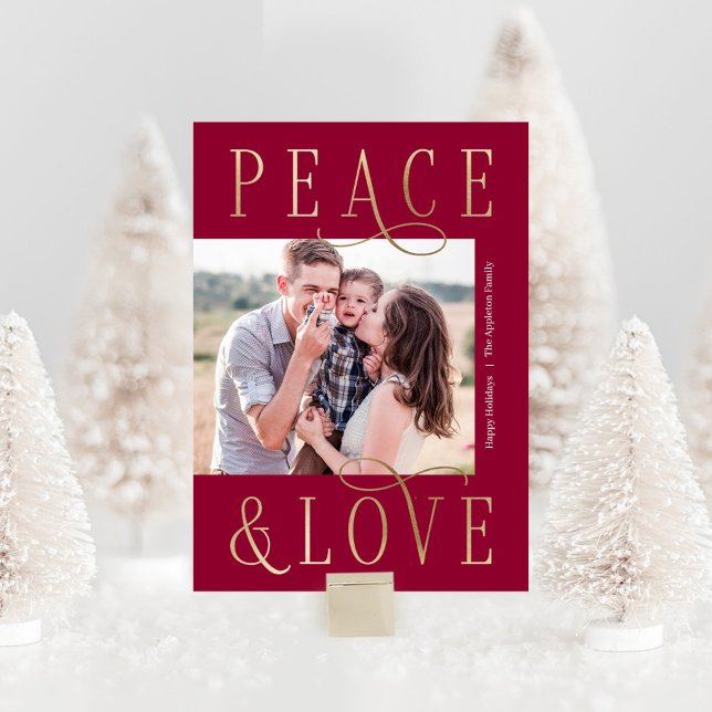 Loving Peace Editable Color Holiday Photo Card (Creator Uploaded)