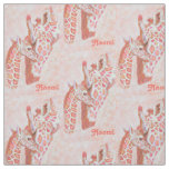 loving peach giraffes personalizable fabric