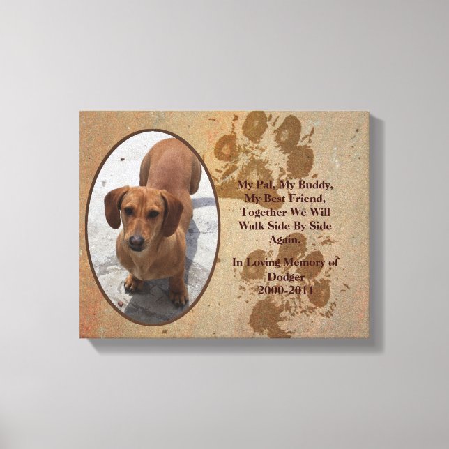Loving Pet Memorial Photo Canvas Print (Front)