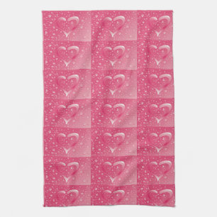 **LOVING PINK HEARTS** KITCHEN TOWEL