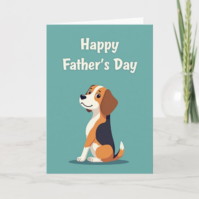 Loving Pup Fathers Day Art Card (Front)