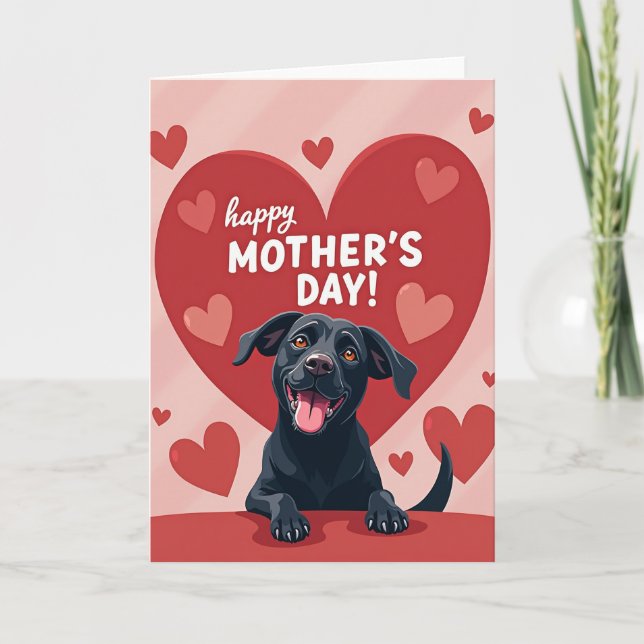Loving Puppy Mothers Day Heart Card (Front)