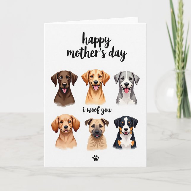 Loving Pups Mothers Day Card (Front)