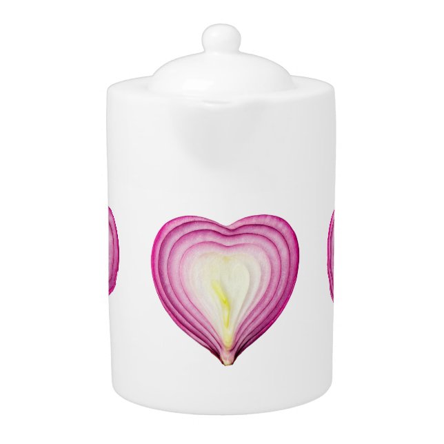 Loving Purple Onion Porcelain Teapot (Front)