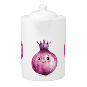 Loving Purple Onion Queen Porcelain Teapot