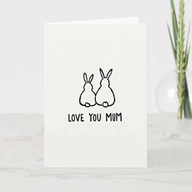 Loving Rabbits Mothers Day Card (Front)