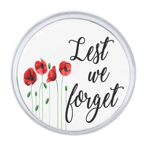 Loving Reminder Remembrance Day Silver Finish Lapel Pin