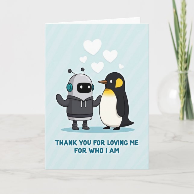 Loving Robot Birds Mothers Day Card (Front)
