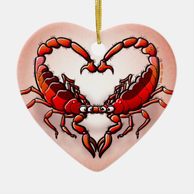 Loving Scorpions Ceramic Ornament (Front)