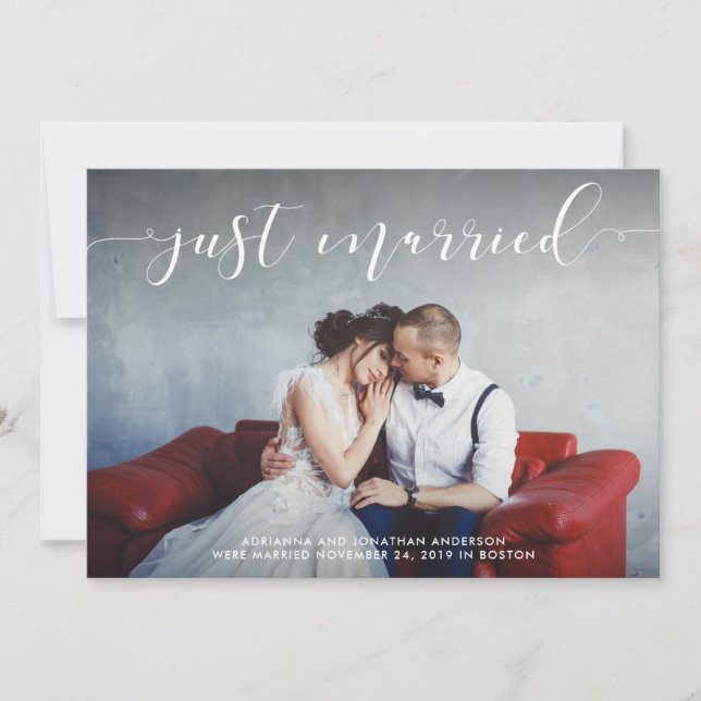 Loving Script | Wedding Announcement with Photo (Front)