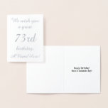 [ Thumbnail: Loving Silver Foil 73rd Birthday Greeting Card ]