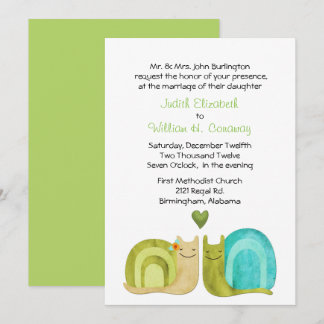 Loving Snails Wedding Invitation