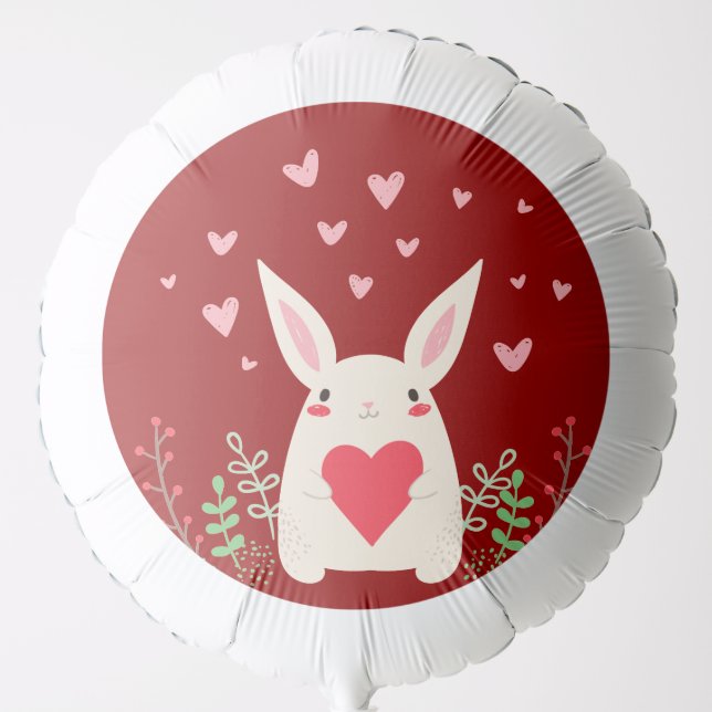 Loving Snuggly Kawaii Bunny Custom Balloon (Front)