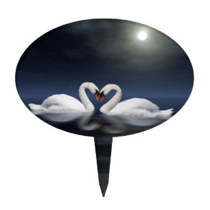 Loving swans cake topper