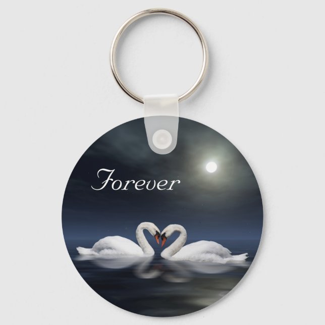 Loving swans keychain (Front)