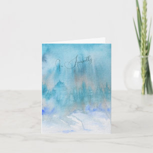Loving Sympathy Card in Teal Woodland Watercolor