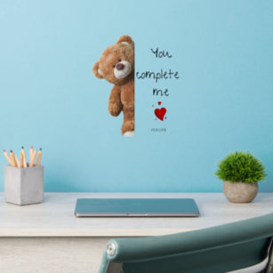Loving Teddy bear, personalised Wall Decal
