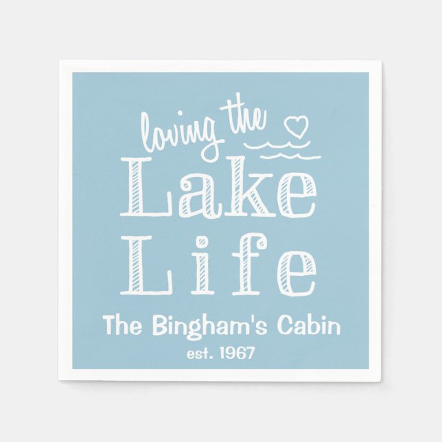 Loving the Lake Life Customized Paper Napkins (Front)