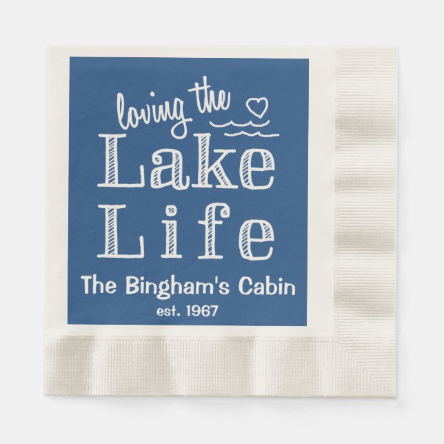 Loving the Lake Life Customized Paper Napkins (Front)