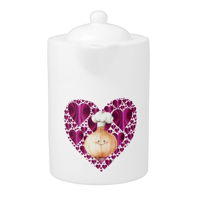  Loving The OG Onion Chef Porcelain Teapot (Front)