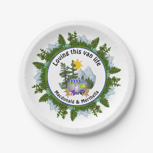 LOVING THIS VAN LIFE Personalized CARAVAN Camper Paper Plates