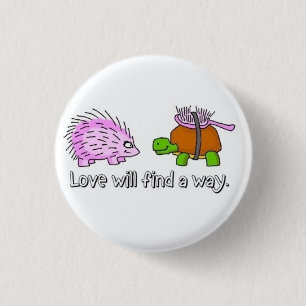 Loving turtle pinback button