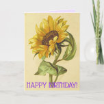 [ Thumbnail: Loving Vintage Style Sunflower Birthday Card ]