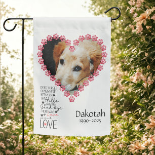 Loving Watercolor Pet Memorial Heart Garden Flag